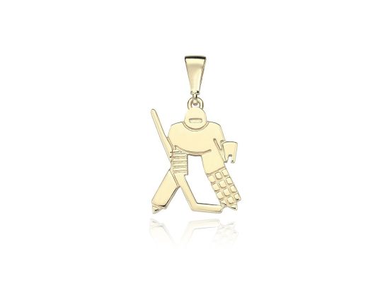 MOISS přívěsek ze žlutého zlata HOKEJISTA