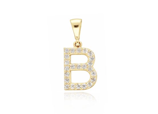 MOISS přívěsek ze žlutého zlata PÍSMENO B