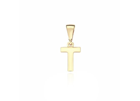 MOISS přívěsek ze žlutého zlata PÍSMENO T