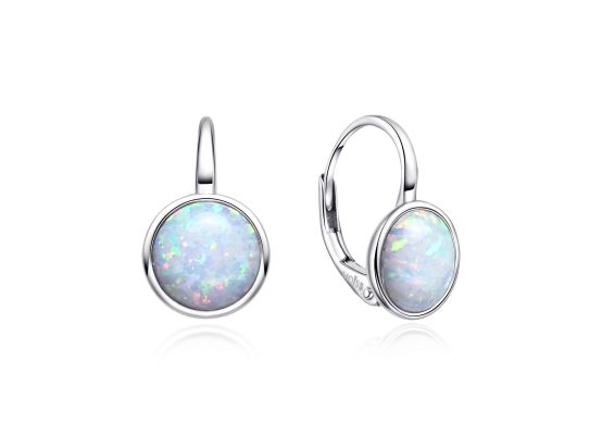 MOISS stříbrné náušnice OPÁL