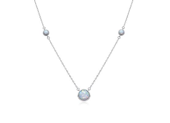 MOISS stříbrný náhrdelník OPÁL