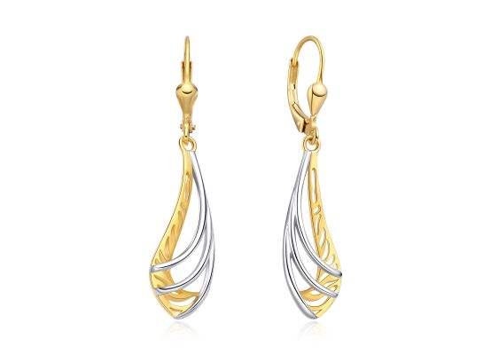 MOISS stříbrné náušnice BICOLOR