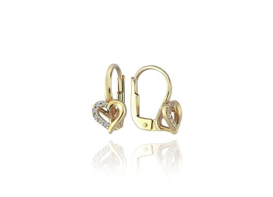 MOISS náušnice ze žlutého zlata SRDCE