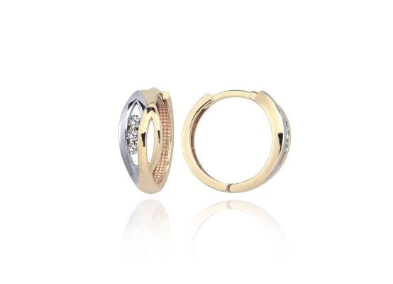 MOISS náušnice ze žlutého zlata BICOLOR