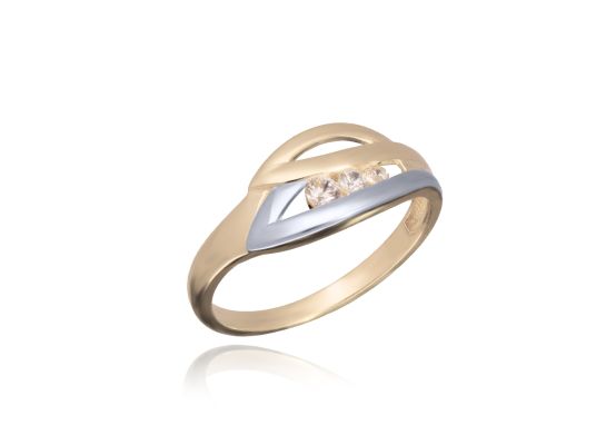 MOISS prsten ze žlutého zlata BICOLOR