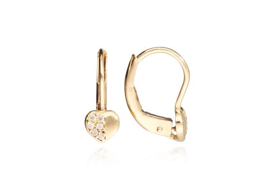 MOISS náušnice ze žlutého zlata SRDCE