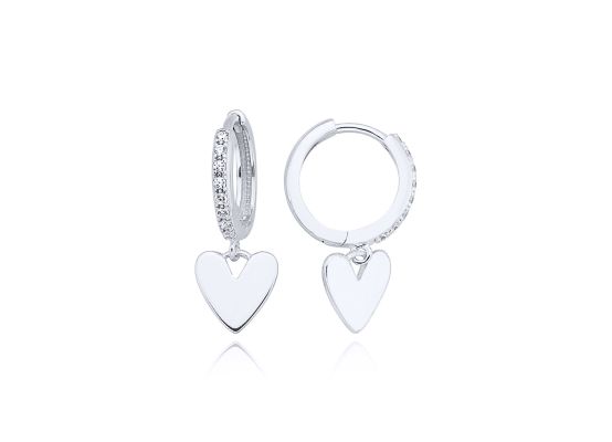 MOISS náušnice z bílého zlata SRDCE