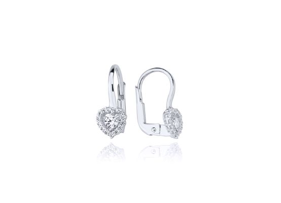 MOISS náušnice z bílého zlata SRDCE