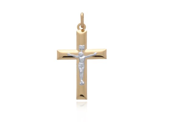 MOISS přívěsek ze žlutého zlata KŘÍŽEK BICOLOR