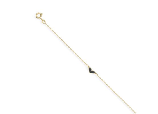 MOISS náramek ze žlutého zlata SRDCE ONYX