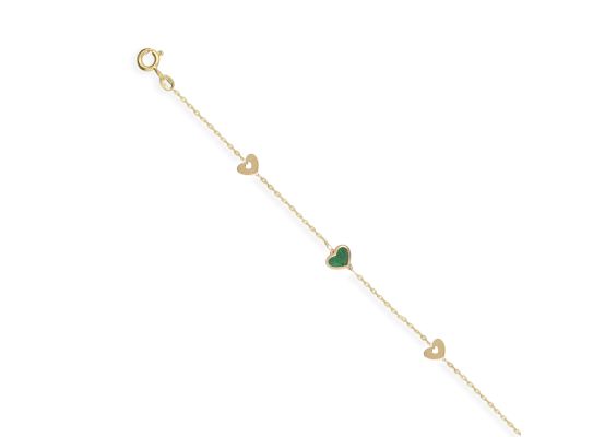 MOISS náramek ze žlutého zlata SRDCE