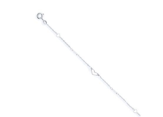 MOISS náramek z bílého zlata SRDCE