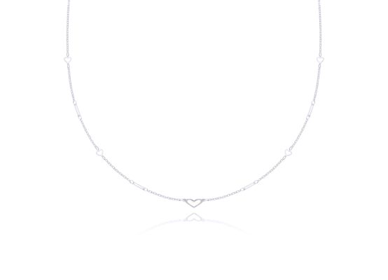 MOISS náhrdelník z bílého zlata SRDCE