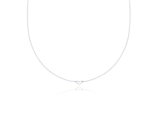 MOISS náhrdelník z bílého zlata SRDCE