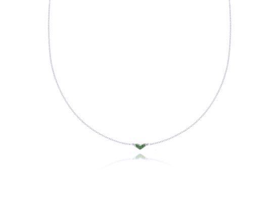 MOISS náhrdelník z bílého zlata SRDCE