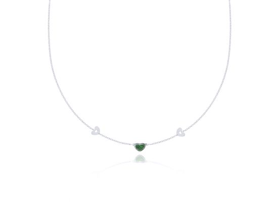 MOISS náhrdelník z bílého zlata SRDCE