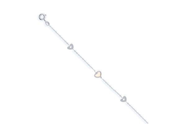 MOISS náramek z bílého zlata SRDCE