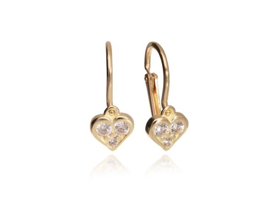 MOIIS náušnice ze žlutého zlata SRDCE