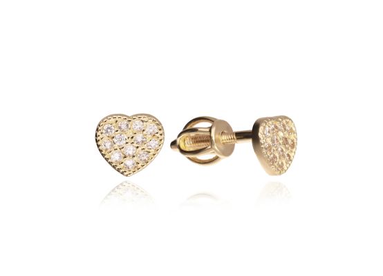 MOISS náušnice ze žlutého zlata SRDCE