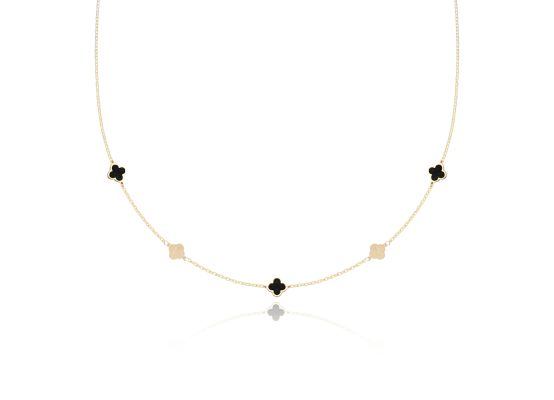 MOISS náhrdelník ze žlutého zlata ONYX