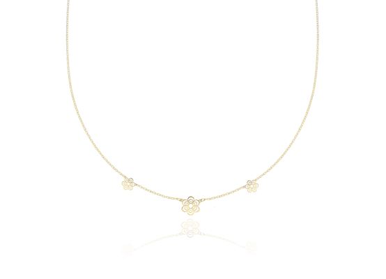 MOISS náhrdelník ze žlutého zlata KVĚTINA
