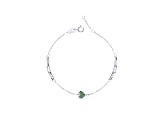 MOISS náramek z bílého zlata SRDCE