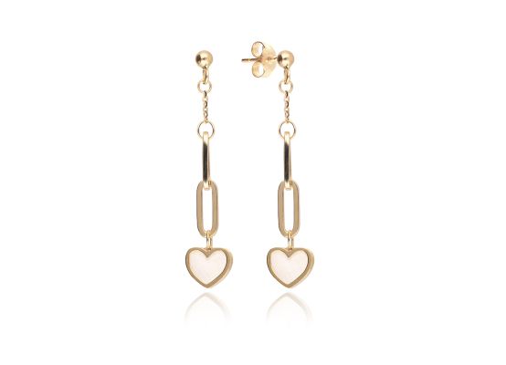 MOISS náušnice ze žlutého zlata SRDCE