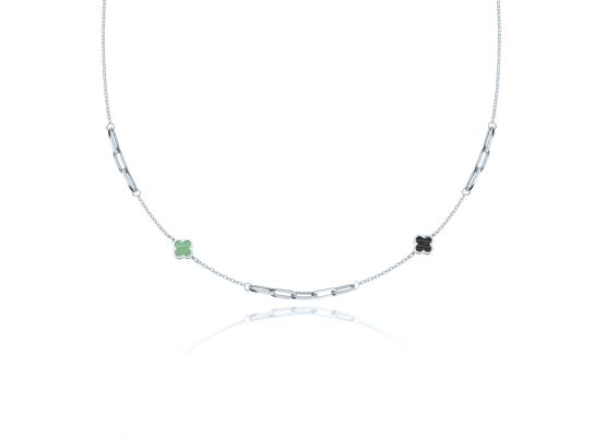 MOISS náhrdelník z bílého zlata ONYX