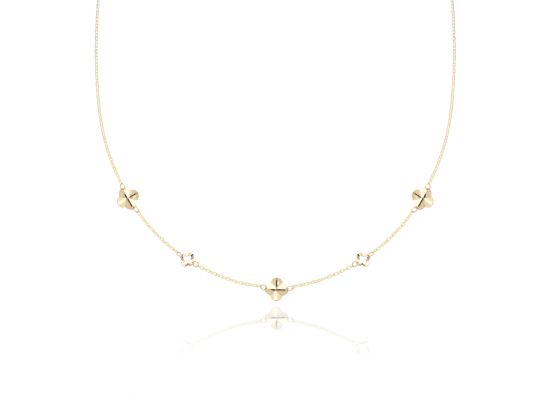 MOISS náhrdelník ze žlutého zlata ČTYŘLÍSTEK