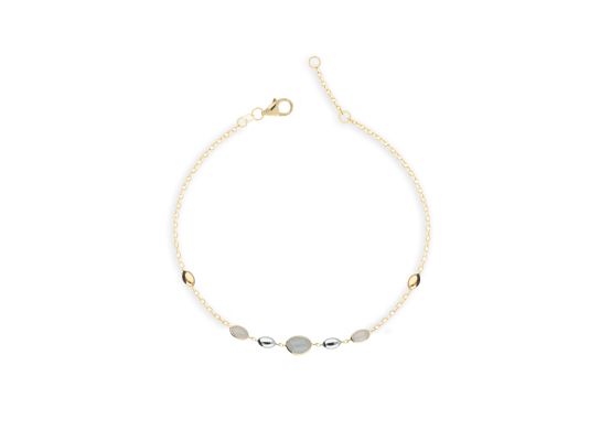 MOISS náramek ze žlutého zlata AKVAMARÍN