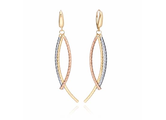 MOISS náušnice ze žlutého zlata TRICOLOR