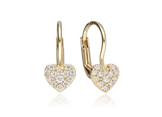 MOISS náušnice ze žlutého zlata SRDCE