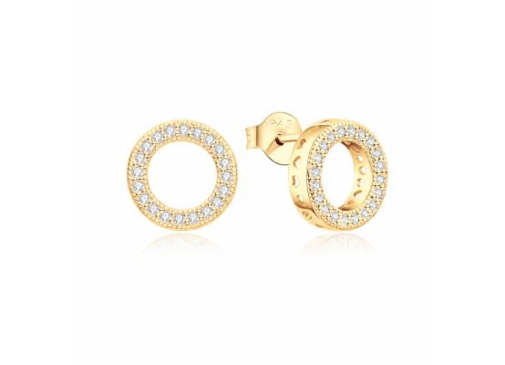 MOISS stříbrné náušnice KRUH GOLD