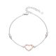 MOISS stříbrný náramek BICOLOR ROSE SRDCE