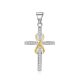 MOISS stříbrný přívěsek KŘÍŽ BICOLOR GOLD