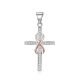MOISS stříbrný přívěsek KŘÍŽ BICOLOR ROSE