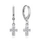 MOISS stříbrné náušnice KŘÍŽEK
