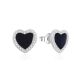 MOISS stříbrné náušnice SRDCE SMALT