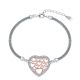 MOISS stříbrný náramek SRDCE BICOLOR