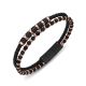 DIVERSE kožený náramek z oceli s kameny