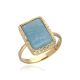MOISS prsten ze žlutého zlata AKVAMARÍN