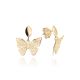 MOISS náušnice ze žlutého zlata MOTÝL