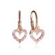 MOISS náušnice z růžového zlata SRDCE