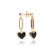 MOISS náušnice ze žlutého zlata SRDCE ONYX