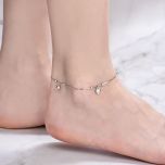 MOISS stříbrný náramek na nohu SRDCE