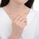 MOISS stříbrné náušnice SRDCE OPÁL