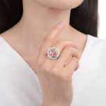 MOISS stříbrný prsten SMALT KVĚTINA