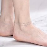 MOISS stříbrný náramek na nohu SRDCE