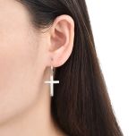 MOISS stříbrné náušnice KŘÍŽEK