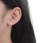 MOISS stříbrné náušnice KŘÍŽEK